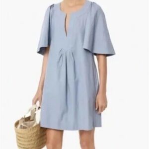 Tuckernuck Pomander Place Finley Dress Light Blue Short Flutter Sleeve Large